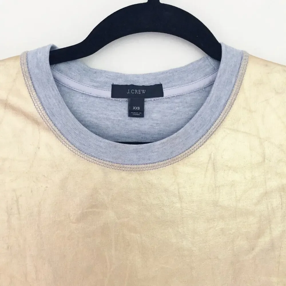 J. Crew Gold Foil Gray Sweater Sweatshirt XXS